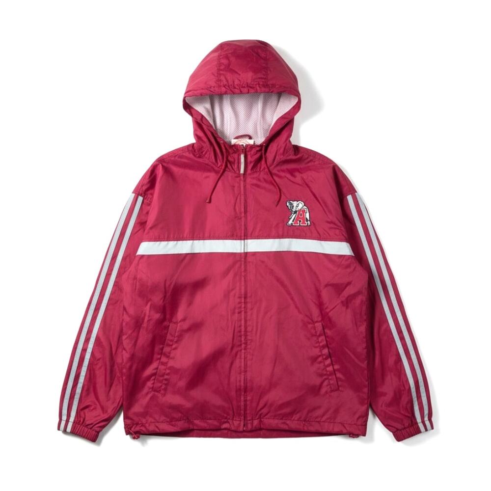 VTG 90s Alabama Crimson Tide Full Zip Hooded Windbreaker Jacket Red 2XL Varsity